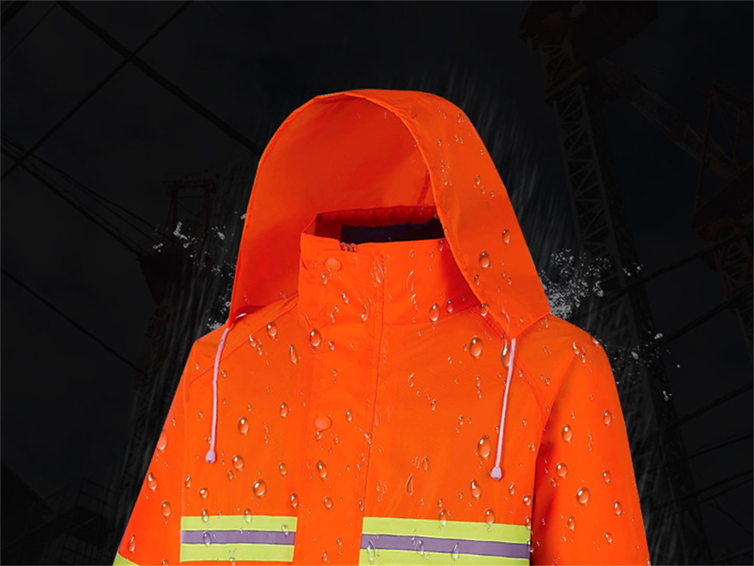 Reflective Raincoat Highlighted Safety Model ZX-204
