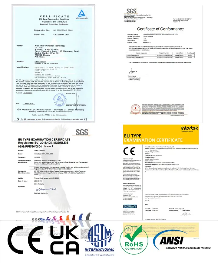 CE and ASTM certificates